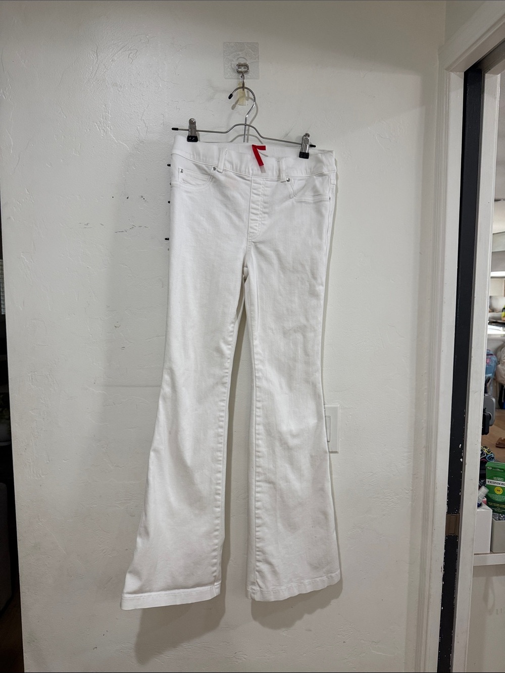SPANX White Flare Jeans - High-Rise Wide Leg